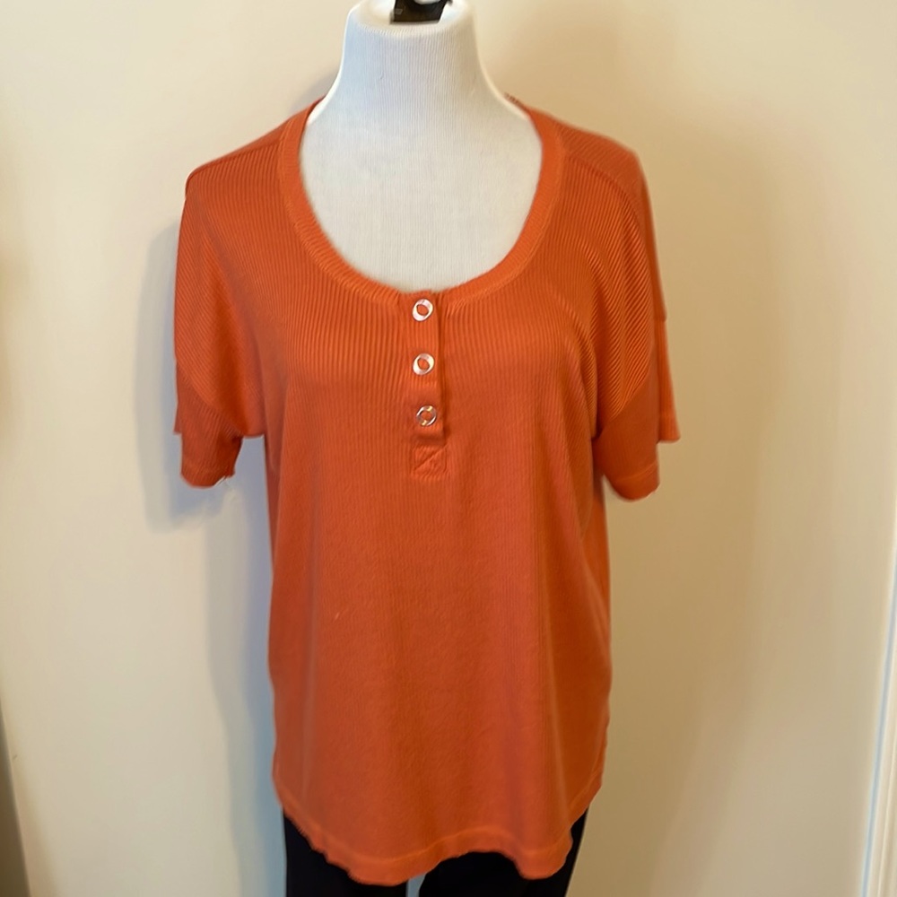Large Orange snap front tunic